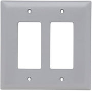 Legrand Pass & Seymour TPJ262GRY Trademaster Jumbo Oversized Unbreakable Nylon Wall Plate, 2 Gang, Two Decorator Rocker GFCI Cover, Gray (1 Count)