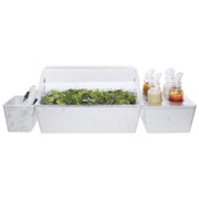 Marble Condiment Holder Dish - 3 7/8"L x 3 7/8"W x 3 7/8"H by HUBERT – Melamine, White Marble, Model H0215-MARBLE