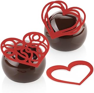 Silikomart Chocolate Chablon Strip with 6 Heart Cavities
