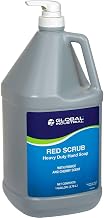 Global Industrial Red Scrub Heavy Duty Hand Cleaner, Cherry Scent, Gallon Pump Bottle, 4/Case