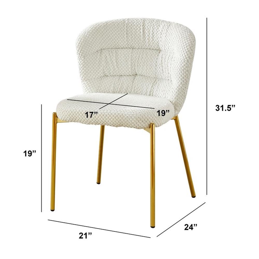 TM THE BEST CHOICE FOR YOUR HOME Set of 2 Modern Accent Chairs by Best Quality Furniture – Textile, Cream / Gold, Pack of 2, Model SC252