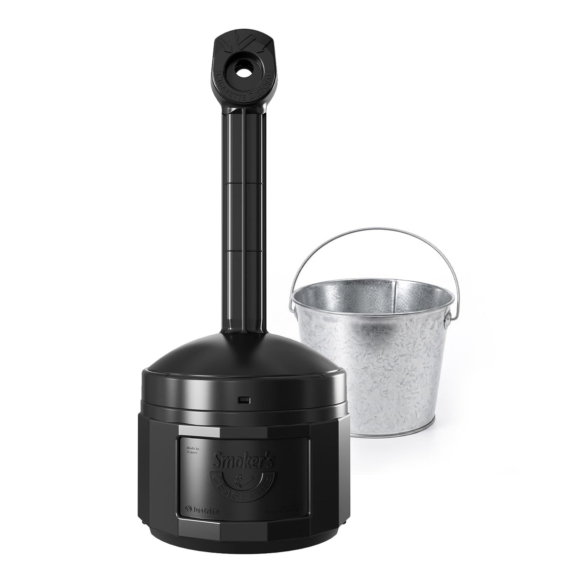 Justrite Black / 4 Gallon / Cease-Fire Smoking Receptacles