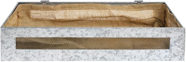 Galvanized Basket with Burlap