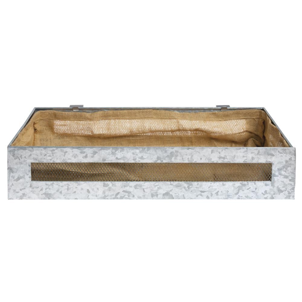 Galvanized Basket with Burlap by HUBERT – Commercial Grade