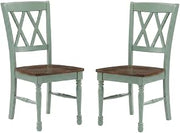 Furnifact Blue Dining Chair Set with Comfortable Padded Seats, Durable Steel Frames, Modern Design for Kitchen, Dining Room, 2-Piece Package