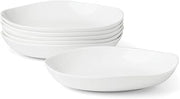 Lenox Studio 1414 Curve Pasta Bowls Set For 6 | Dinnerware Bowl | Bone China | Microwave Safe | Dishwasher Safe | White | White Ceramic Bowls | Pasta Bowls