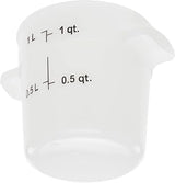 Carlisle FoodService Products Storplus Round Food Storage Container with Stackable Design for Catering, Buffets, Restaurants, Polyethylene (Pe), 1 Quart, White