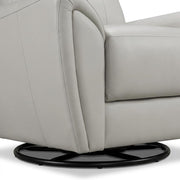 Leather-Upholstered Armchair with Swivel Glider Base by Starlight Canyon Home – Leather, Grey