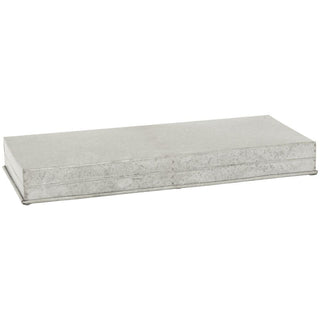 Galvanized Metal Display Riser - 14 1/8" L x 10 3/8" W x 2 1/2" H by HUBERT – Tin, Gray, Model AKI-47805