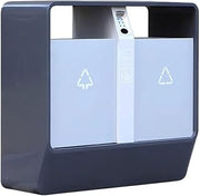 Compact Size Outdoor Double Bin Trash Common Areas Galvanised Steel Metal Garbage Can Splash-Proof