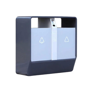 Compact Size Outdoor Double Bin Trash Common Areas Galvanised Steel Metal Garbage Can Splash-Proof by FYorbitH – One Size, One Color, Model FYorbitH