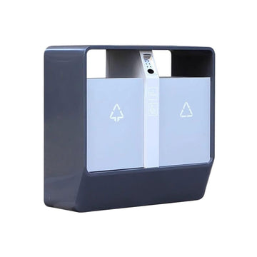 Compact Size Outdoor Double Bin Trash Common Areas Galvanised Steel Metal Garbage Can Splash-Proof by FYorbitH – One Size, One Color, Model FYorbitH