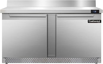 Continental Refrigerator SWF60-BS-FB Two Section Work Top Freezer 60"W, With Back Splash & Front Breathing