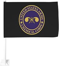 Us chemical corps veteran CarFlag Window Clip Double Sided Fade Resistant Outdoor Decoration 12x18 Inch