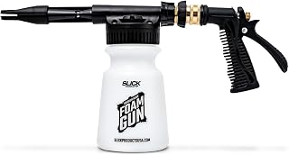 Slick Products Garden Hose Foam Gun, 32oz Tank | Soap Foam Blaster, Adjustable Dial & Quick Release, For Cars, Trucks, Motorcycles, ATVs, UTVs, RVs, Boats & More