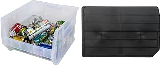 Akro-Mils 30283 AkroBins Plastic Storage Bins, Clear, Lengthwise Plastic Divider for 30282, 30283 Super-Size AkroBin Storage Bins, (1 Pack), Black