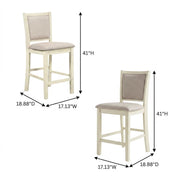 Solid Wood Dining Chairs with Polyester Seat by Starlight Canyon Home – Solid + Manufactured Wood, Polyester, Brown, Pack of 4