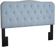Furnifact Light Blue Upholstered Queen Headboard with Soft Fabric, Durable Rubberwood Solid Frame, Stylish Design, Comfortable Support for Bedroom Decor
