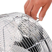 12" Diameter Industrial Floor Fan with Pivoting Head by Global Industrial – 15.5"L x 16"W x 17.5"H, Metal, Black/Gray/Silver, Model 258323