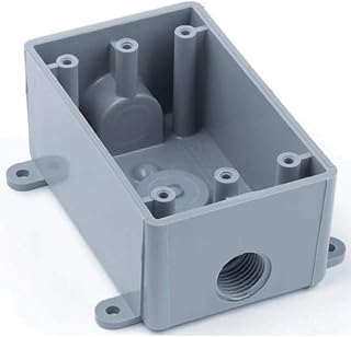 Carlon E381D-CAR Single Gang Weatherproof T-Box, Cable Entry Size 1/2 Inch, PVC, Gray