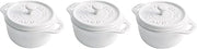 STAUB Ceramic Dutch Oven 3-piece Mini Round Cocotte, White