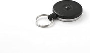KEY-BAK Industrial Retractable Reel with 48" Kevlar Cord, Plain Back, Black Front, 8 oz. Retraction, Split Ring