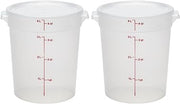 Cambro Food Storage Containers with Lids (BPA-Free) - 4 Quart - Food Grade Buckets with Lids (2 Pack) - For Dough Proofing and Brining (Translucent)