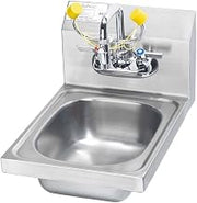 Krowne HS-35 12" Wide Eyewash Station Hand Sink, Wall Mount, 9"W x 11"L x 5" Deep Drawn Bowl with Stamped Rim to Prevent Spillage