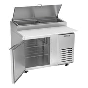 46" W Two Door Refrigerated Pizza Prep Table by Beverage Air – 12.0 cubic_feet, Stainless Steel, Model DP46HC