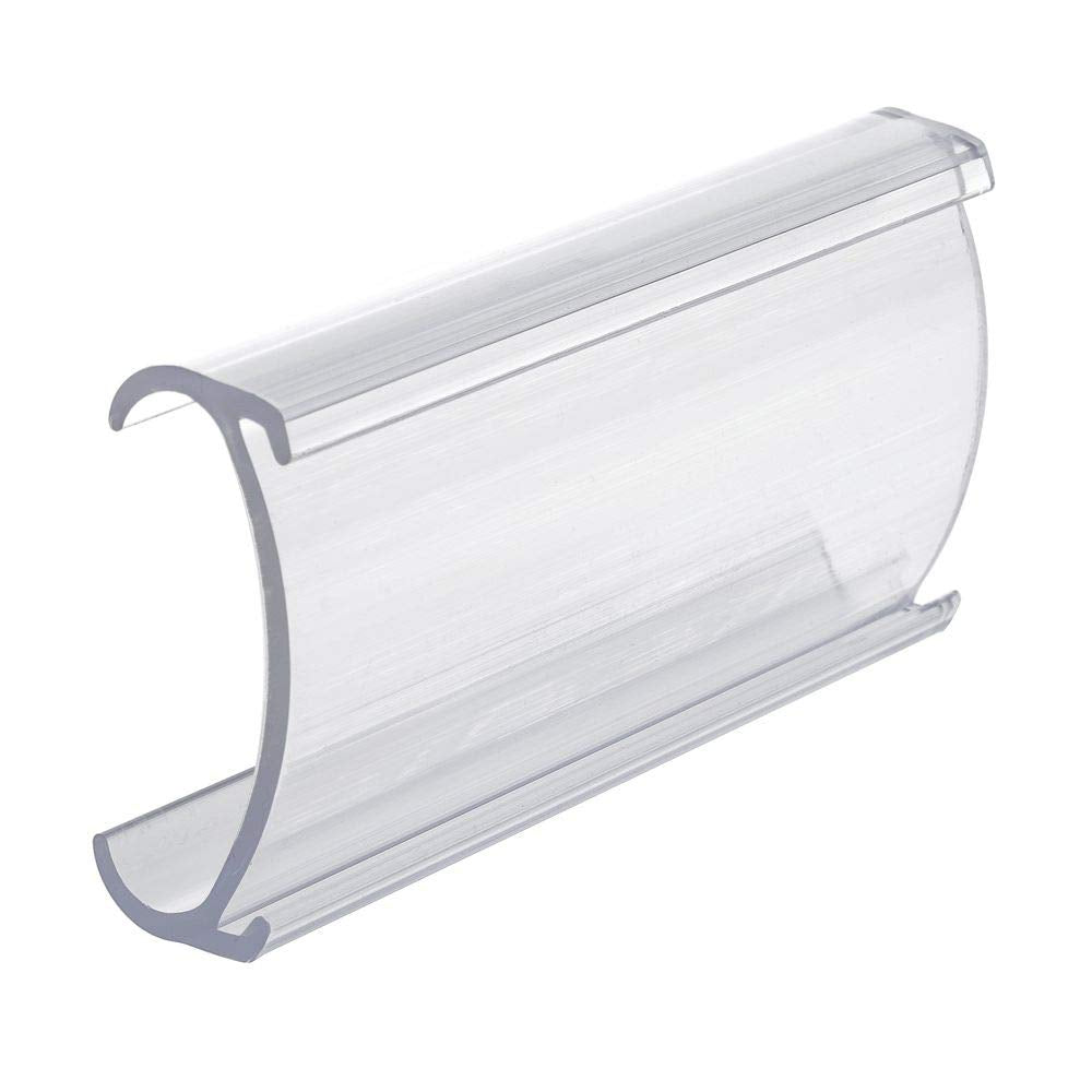 KOST KLIP Clear Open Face C-Channel Data Strip for Wire Shelving - 3" L x 1 1/4" H by KOST KLIP MANUFACTURING LTD – Vinyl, Clear, Pack of 12, Model 109061