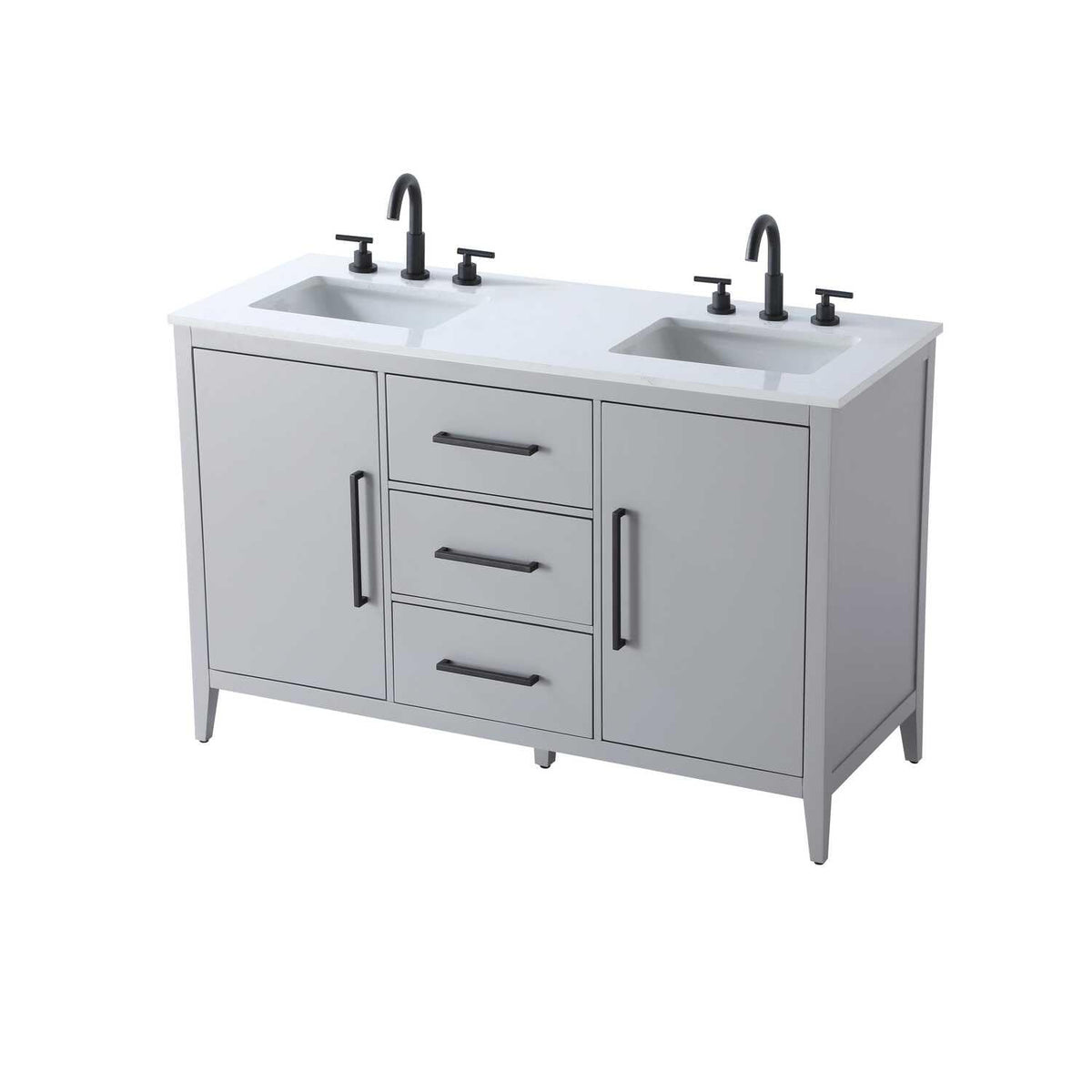 Grey Millie Bathroom Vanity by by Elegant Lighting – Solid wood and MDF, Gray, Model VF29354DGR