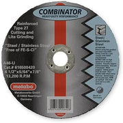 metabo Application: Steel/Stainless Steel - 6" x 5/64" x 7/8" - A46U Combinator (616502420), Type 27 Depressed Center Combinator Wheels - Cut & Grind