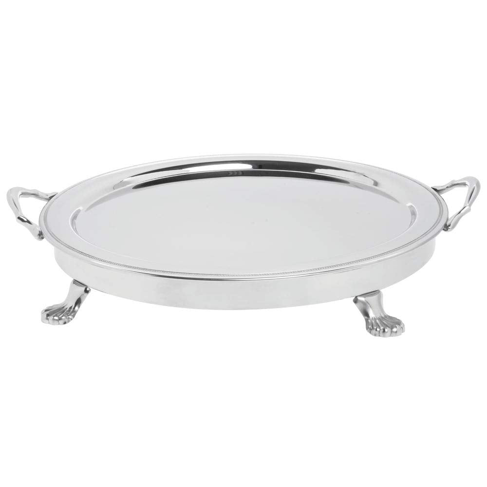 Buffet Tray Stand Round Stainless Steel - 16 1/2 Dia x 1 1/2 H by HUBERT – 16.5", Stainless Steel, Silver, Model 860018-1