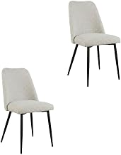 Starlight Canyon Home Polyester-Upholstered Dining Chairs Set of 2, Modern Upholstered Kitchen and Dining Room Chairs with Iron Legs, Grey