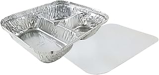 Handi Foil Oblong 3 Compartment Tray with Lid - 250 per case.