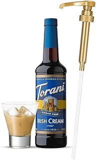 Jimoco® Syrup Pump Dispenser + Torani® Sugar Free Irish Cream Syrup, 25.4 oz - Coffee Syrup Pump & Flavoring Bundle