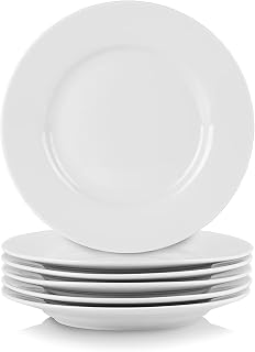 10 Strawberry Street Simply Round 6" Appetizer Plate, Set of 6, White, 6RD-6ACE-TSS