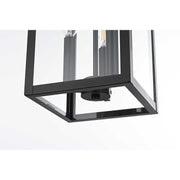 Carlisle 7" Outdoor Pendant in Black by Elegant Lighting – 9.00"W x 16.50"H x 9.00"L, Glass, Black, Model OD325H17BK