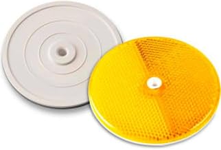 Tapco RT-90 Plastic Centermount Reflector with Plastic Center Hole, 3-1/4" Diameter x 3/8" Thick, Amber