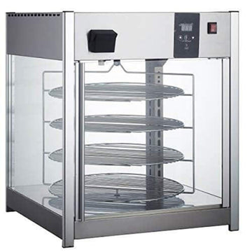 Rotating 4-Tier Pizza Display Warmer/Merchandiser by Adcraft – 158.0 liters, Stainless Steel, Silver, Model HDRP-158