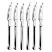 Chuletero Steak Knife Set on Hanging Card by Amefa – 22.5 cm, Stainless Steel, White, Pack of 6, Model 703800BC09BR6