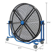 8' Large Mobile Industrial Cooling Fan by Global Industrial – Aluminum Alloy, Black/Blue, Model PMF-800G