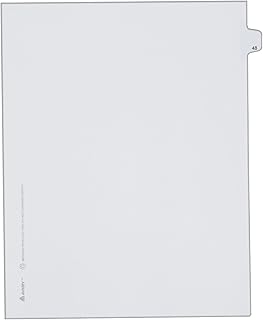Avery Individual Legal Exhibit Dividers, Allstate Style, 48, Side Tab, 8.5 x 11 inches, Pack of 25 (82246)