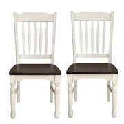 British Isles Brown Slatback Sidechair with Light Distressed Finish by Starlight Canyon Home – Solid Rubberwood, Brown, Pack of 2