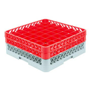49-Compartment Glass Rack by Glownary – Plastic, Gray - Red, Model 460ec1824pb5