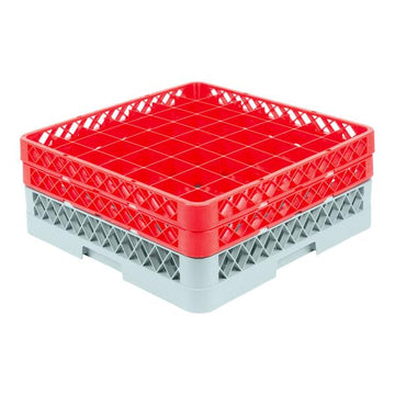 49-Compartment Glass Rack by Glownary – Plastic, Gray - Red, Model 460ec1824pb5