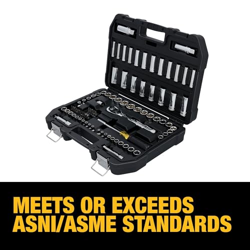DEWALT NEW 84 Piece Set / STANDARD / Black, Yellow Drive Socket Sets