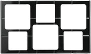 HUBERT Food Bar Tile Tray Full Size for Cold Foods Black Melamine with Garnish Bowl Cut-Outs - 21" L x 12 3/4 W