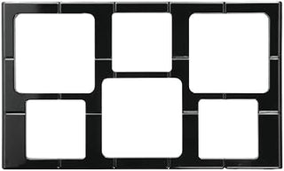 HUBERT Food Bar Tile Tray Full Size for Cold Foods Black Melamine with Garnish Bowl Cut-Outs - 21" L x 12 3/4 W