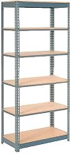 Global Industrial Heavy Duty Shelving 36" W x 18" D x 60" H with 6 Shelves, Wood Deck, Gray